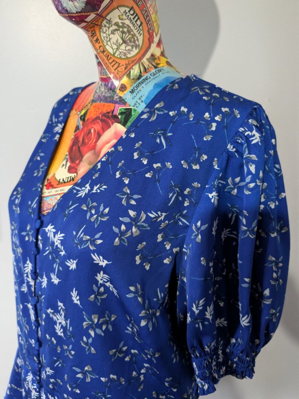 Royal blue poplin top